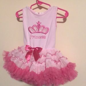 Popatu princess pink dress, size 12 months